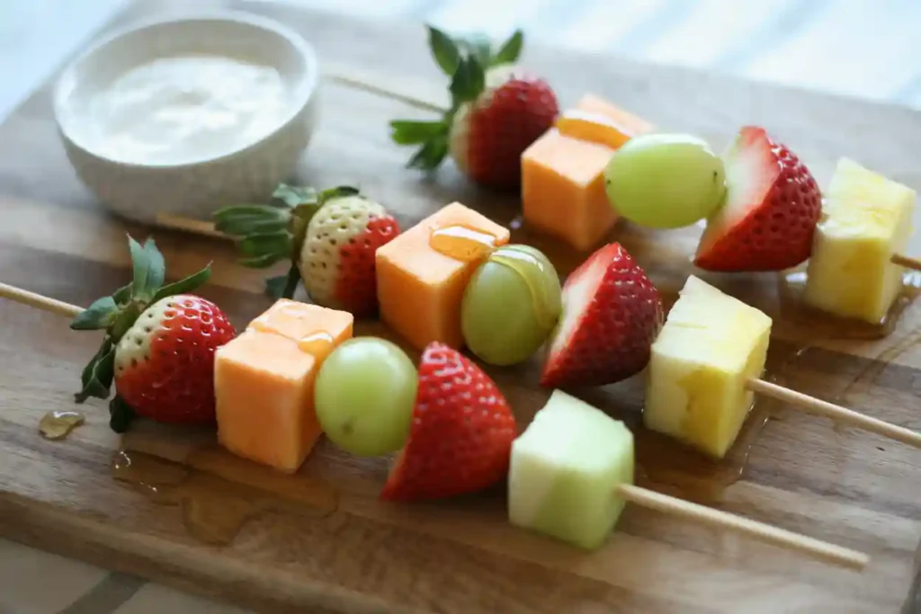 Fruit Skewers with Yogurt Dip